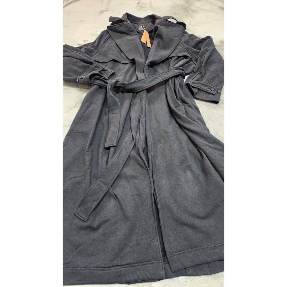 NWT Skims Boyfriend Fleece Oversized Trench Coat Size Small Washed Onyx